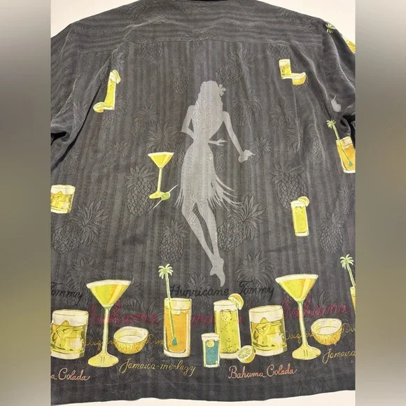 Tommy Bahama Relax Size LRG 100% Silk Bahama Colada Hurricane Tommy Short Sleeve - Picture 3 of 8